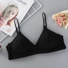 DERUILADY Sexy głębokie V jednolity kolor kobiet biustonosz cienki pasek biustonosz Push Up fiszbina do biustonosza bez szwu bie