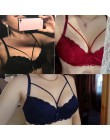 Ultra cienkie kobiety koronki biustonosz biustonosze plus Size superpiękne z przodu Bralette bielizna damska Sexy głębokie V duż