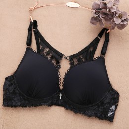 Kobiety biustonosz Sexy koronkowa bielizna bez pleców moda biustonosze push-up dla kobiet C D biustonosz nieusztywniany miękka b