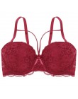 Ultra cienkie kobiety koronki biustonosz biustonosze plus Size superpiękne z przodu Bralette bielizna damska Sexy głębokie V duż