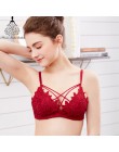 Biustonosze push-up dla kobiet seksowna bielizna koronkowe kwiatowe hafty biustonosz biustonosz bez szwu bezprzewodowy BH Bralet