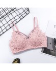 Biustonosze push-up dla kobiet seksowna bielizna koronkowe kwiatowe hafty biustonosz biustonosz bez szwu bezprzewodowy BH Bralet
