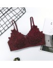 Biustonosze push-up dla kobiet seksowna bielizna koronkowe kwiatowe hafty biustonosz biustonosz bez szwu bezprzewodowy BH Bralet
