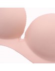 Sexy głębokie U biustonosze dla kobiet bielizna push-up biustonosz bezszwowy biustonosz bez fiszbin Backless Plunge Intimates bi