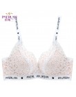 PAERLAN bez fiszbin Push Up Sexy kobiety biustonosz koronki list małe piersi dostosowuje powrót zamknięcie bielizna 3/4 szklanki