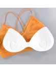 CHRLEISURE Bralette Fitness koronkowy cienki pasek na ramię bielizna damska anty-lekki, odporny na wstrząsy biustonosz Push Up