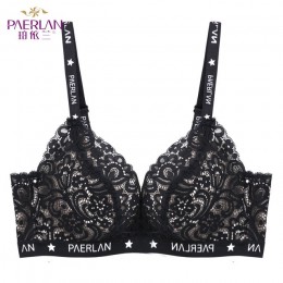 PAERLAN bez fiszbin Push Up Sexy kobiety biustonosz koronki list małe piersi dostosowuje powrót zamknięcie bielizna 3/4 szklanki
