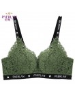PAERLAN bez fiszbin Push Up Sexy kobiety biustonosz koronki list małe piersi dostosowuje powrót zamknięcie bielizna 3/4 szklanki