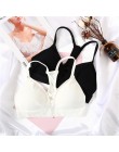 Kobiety biustonosze bluzka bawełniana Bralette seksowna bielizna moda Hollow biustonosz wyściełane bez pleców biustonosz bez fis