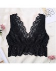Bralette S-3XL Plus rozmiar przezroczysta koronka topy biustonoszowe 2019 kobiety seksowna bielizna koronkowa głębokie V Bralett