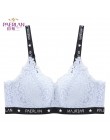 PAERLAN bez fiszbin Push Up Sexy kobiety biustonosz koronki list małe piersi dostosowuje powrót zamknięcie bielizna 3/4 szklanki