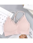 CHRLEISURE Bralette Fitness koronkowy cienki pasek na ramię bielizna damska anty-lekki, odporny na wstrząsy biustonosz Push Up