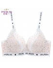 PAERLAN bez fiszbin Push Up Sexy kobiety biustonosz koronki list małe piersi dostosowuje powrót zamknięcie bielizna 3/4 szklanki