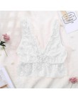 Bralette S-3XL Plus rozmiar przezroczysta koronka topy biustonoszowe 2019 kobiety seksowna bielizna koronkowa głębokie V Bralett