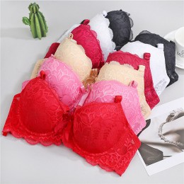 Kobiety usztywniane biustonosze dla pani koronkowa seksowna bielizna biustonosz seksowna kwiecisty biustonosz koronkowy Bralette