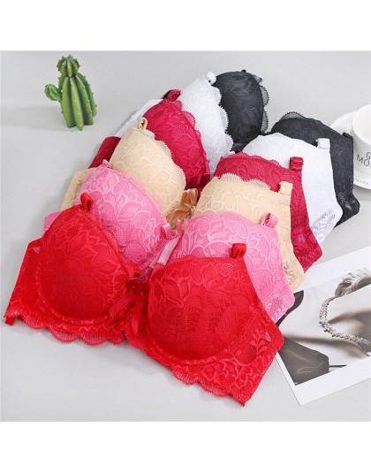 Kobiety usztywniane biustonosze dla pani koronkowa seksowna bielizna biustonosz seksowna kwiecisty biustonosz koronkowy Bralette
