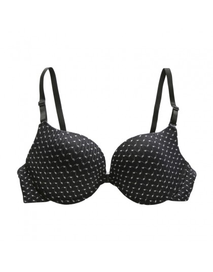 Seksowne biustonosze dla kobiet w paski Dot B/C Cup biustonosze push-up fiszbiny wyściełane gładka bielizna Bralette przednie za
