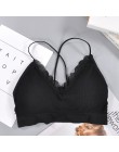 CHRLEISURE Bralette Fitness koronkowy cienki pasek na ramię bielizna damska anty-lekki, odporny na wstrząsy biustonosz Push Up