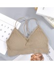CHRLEISURE Bralette Fitness koronkowy cienki pasek na ramię bielizna damska anty-lekki, odporny na wstrząsy biustonosz Push Up