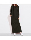 Celmia Plus Size kobiety Maxi sukienka jesień sukienka z kapturem bluza kobiet z długim rękawem swetry sweter zimowy Vestido Rob