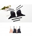 Letnia bielizna dla kobiet podnieś Sexy Bralette Low-cut bez pleców biustonosz push Up bez podszewki tube najlepsza bielizna pre