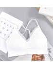 CHRLEISURE Bralette Fitness koronkowy cienki pasek na ramię bielizna damska anty-lekki, odporny na wstrząsy biustonosz Push Up