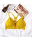 Kobiety biustonosze bluzka bawełniana Bralette seksowna bielizna moda Hollow biustonosz wyściełane bez pleców biustonosz bez fis