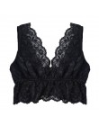Bralette S-3XL Plus rozmiar przezroczysta koronka topy biustonoszowe 2019 kobiety seksowna bielizna koronkowa głębokie V Bralett