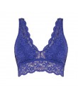 Bralette S-3XL Plus rozmiar przezroczysta koronka topy biustonoszowe 2019 kobiety seksowna bielizna koronkowa głębokie V Bralett