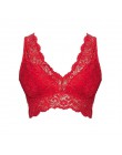 Bralette S-3XL Plus rozmiar przezroczysta koronka topy biustonoszowe 2019 kobiety seksowna bielizna koronkowa głębokie V Bralett