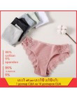 Majtki bawełniane 3 sztuk/partia stałe majtki damskie komfortowa bielizna przyjazne dla skóry figi dla kobiet Sexy Low-Rise majt