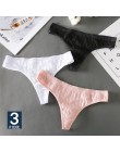 Moda tłoczone stringi bawełniane majtki dla kobiet bielizna seksowna bielizna kobiece kalesony 3D paski bawełniane stringi majtk