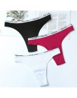 3 sztuk/partia damskie bawełniane stringi stringi majtki String bielizna kobiety figi Sexy bielizna spodnie intymne panie list L