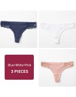 3 sztuk/partia damskie bawełniane stringi stringi majtki String bielizna kobiety figi Sexy bielizna spodnie intymne panie list L