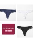 3 sztuk/partia damskie bawełniane stringi stringi majtki String bielizna kobiety figi Sexy bielizna spodnie intymne panie list L