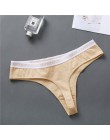 Seksowne stringi damskie bawełniane majtki moda list stringi kobiety bielizna majtki bielizna damska figi damskie majtki M-XL