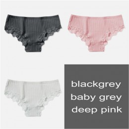 M-XL majtki damskie 3 sztuk/zestaw bawełna Solid Color Girl figi Sexy bielizna damska bielizna damska kalesony kobiety Intimate 