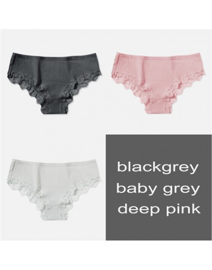 M-XL majtki damskie 3 sztuk/zestaw bawełna Solid Color Girl figi Sexy bielizna damska bielizna damska kalesony kobiety Intimate 