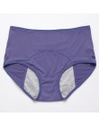 Szczelna majtki menstruacyjne spodnie fizjologiczne kobiety bielizna okres bawełna wodoodporne figi Plus rozmiar bielizna damska