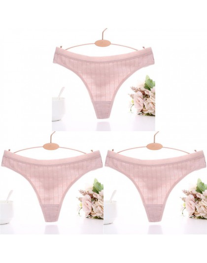 Moda tłoczone stringi bawełniane majtki dla kobiet bielizna seksowna bielizna kobiece kalesony 3D paski bawełniane stringi majtk