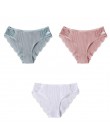 3 sztuk/zestaw bawełniana bielizna majtki damskie komfort kalesony kwiatowy koronki figi dla kobiety Sexy Low-Rise majtki Intima