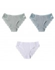 3 sztuk/zestaw bawełniana bielizna majtki damskie komfort kalesony kwiatowy koronki figi dla kobiety Sexy Low-Rise majtki Intima