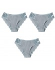 3 sztuk/zestaw bawełniana bielizna majtki damskie komfort kalesony kwiatowy koronki figi dla kobiety Sexy Low-Rise majtki Intima