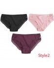 3 sztuk/zestaw bawełniana bielizna majtki damskie komfort kalesony kwiatowy koronki figi dla kobiety Sexy Low-Rise majtki Intima