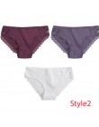 3 sztuk/zestaw bawełniana bielizna majtki damskie komfort kalesony kwiatowy koronki figi dla kobiety Sexy Low-Rise majtki Intima