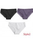 3 sztuk/zestaw bawełniana bielizna majtki damskie komfort kalesony kwiatowy koronki figi dla kobiety Sexy Low-Rise majtki Intima