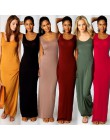 2019 eleganckie kobiety Sexy sukienka O-Neck bez rękawów Slim Maxi sukienka wysoka rozciągliwość Tank szata wiosna lato cienka, 