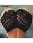 ANNJOLI Lady Sexy szorty gorące spodnie dla kobiet kwiecista koronka kryty seksowne majtki w pasie przepuszczalność bezszwowej b