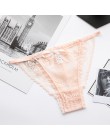 Kobieta majtki nowy 2019 wygodne łuk bawełna poliester koronki Sexy stringi dziewczyna bielizna jednolity kolor przezroczysty wy