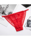 Kobieta majtki nowy 2019 wygodne łuk bawełna poliester koronki Sexy stringi dziewczyna bielizna jednolity kolor przezroczysty wy